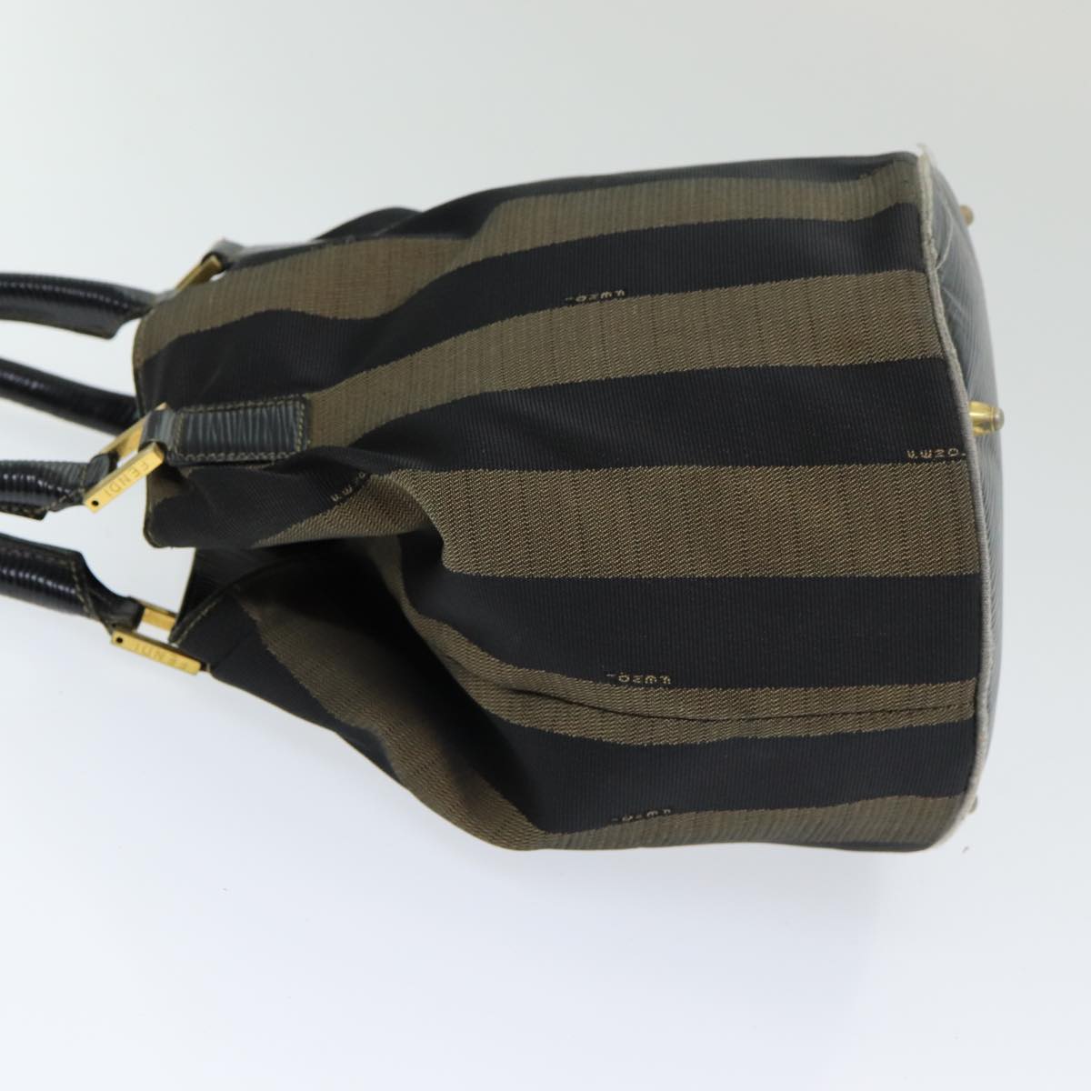 Luxury Fendi Pecan Canvas Hand Bag Brown Blackar12316