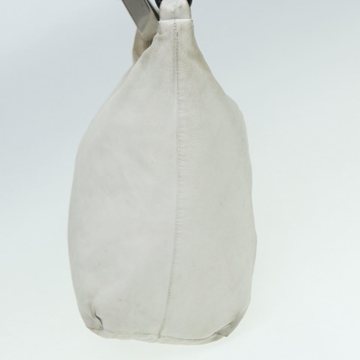 Luxury Prada Shoulder Bag Leather White Black Silver ar12336