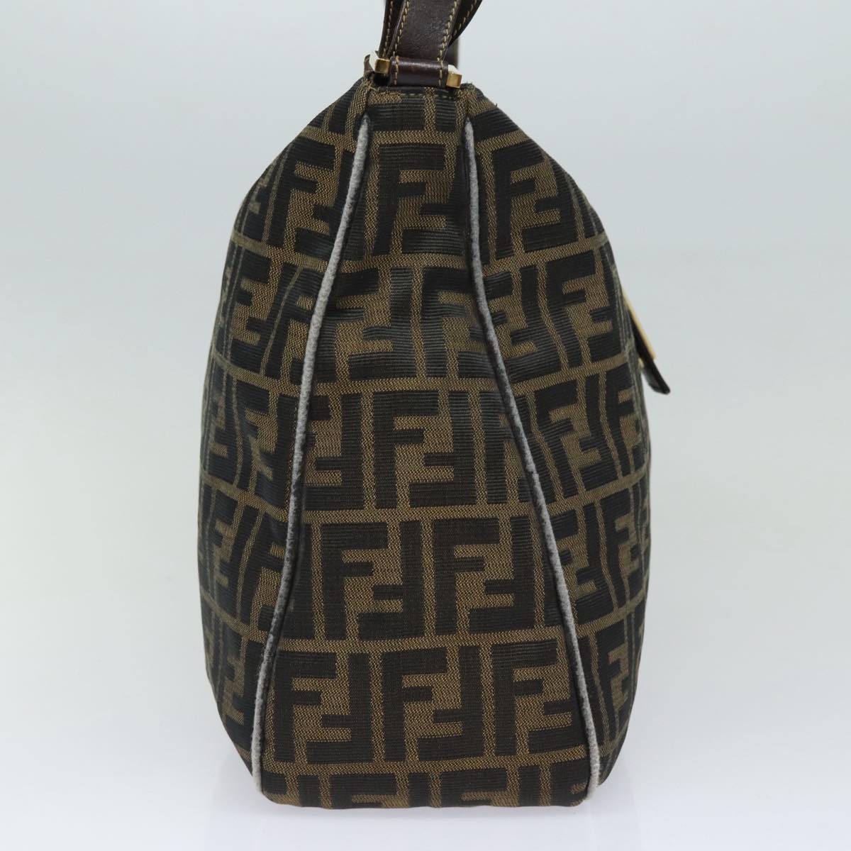 Luxury Fendi Zucca Canvas Shoulder Bag Brown Black goldar12413