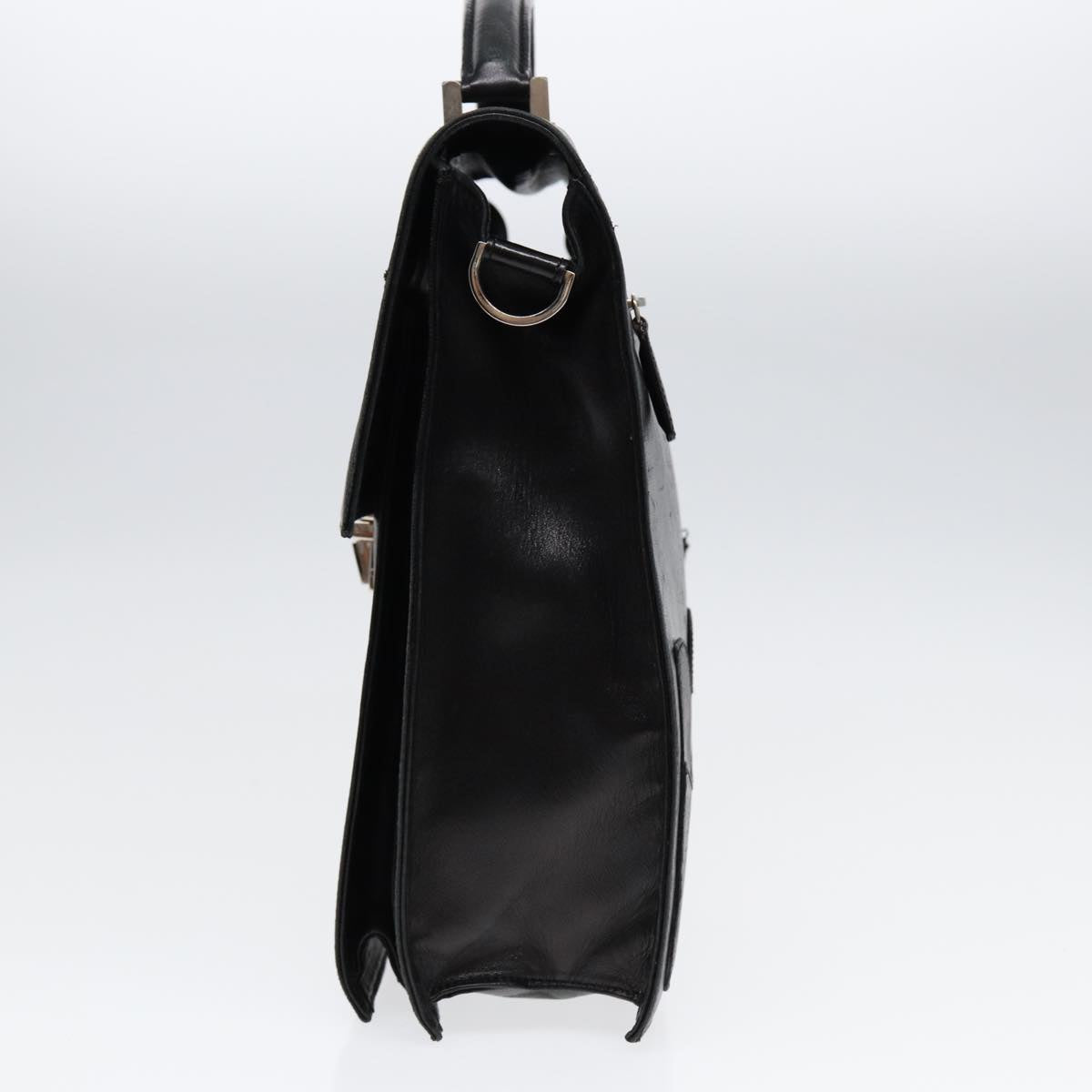 Luxury Fendi Hand Bag Leather 2way Black Silverar12462