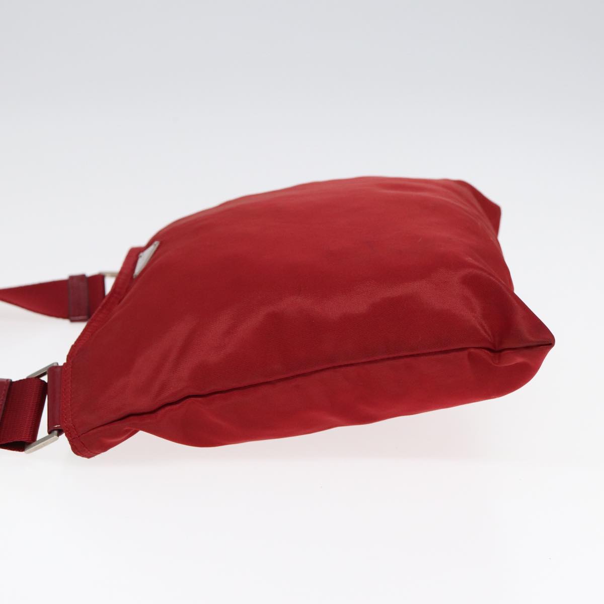 Luxury Prada Shoulder Bag Nylon Red Silver ar12465