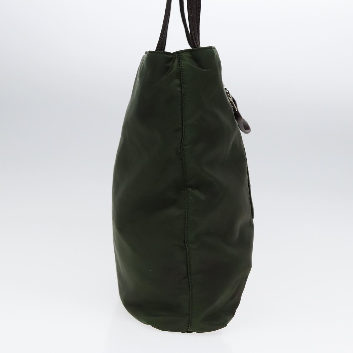 Luxury Prada Tote Bag Nylon Khaki Silver ar12493