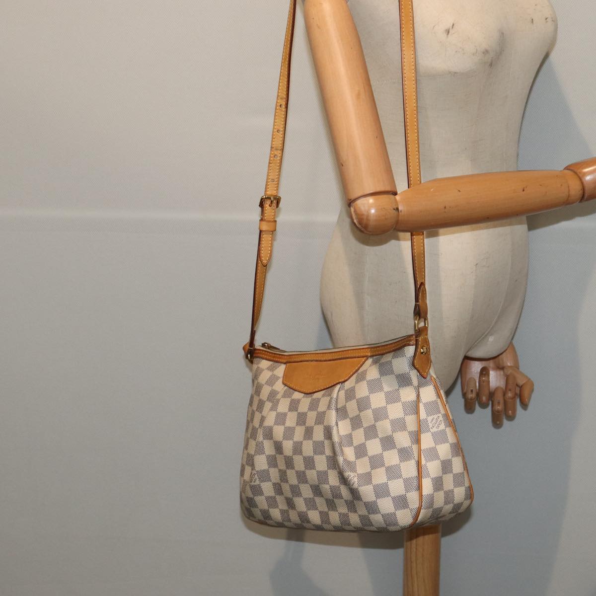LOUIS VUITTON Damier Azur Siracusa PM Shoulder Bag N41113 LV ar12518