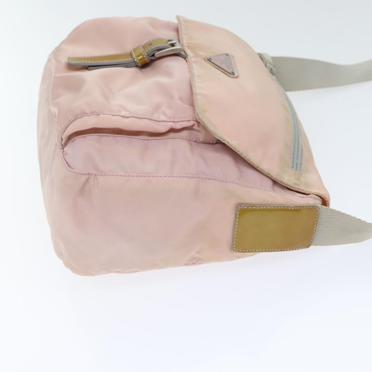 Luxury Prada Shoulder Bag Nylon Pink Gray Silver ar12550