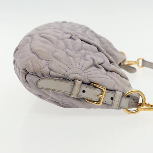 Luxury Prada Shoulder Bag Leather Purple Gold ar12692