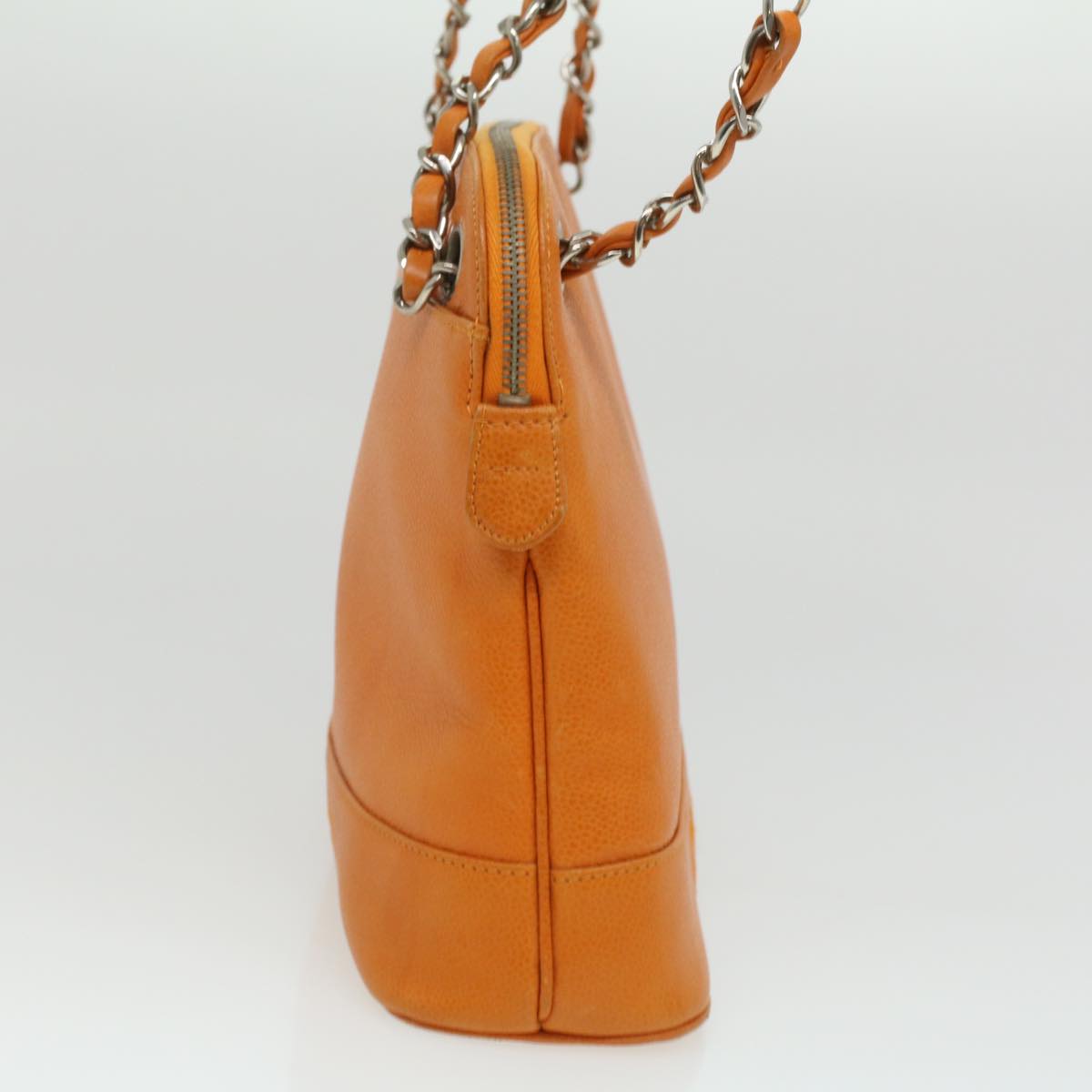 Luxury Chanel Chain Shoulder Bag Caviar Skin Orange CC ar8526