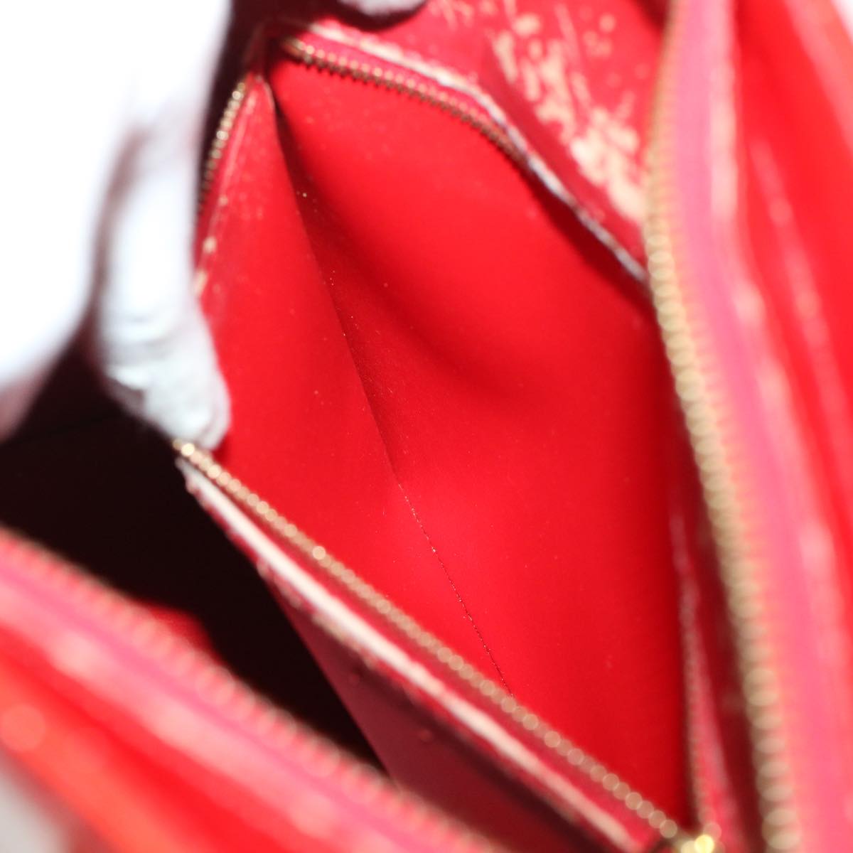 LOUIS VUITTON Monogram Vernis Houston Hand Bag Red M91092 LV ar9583