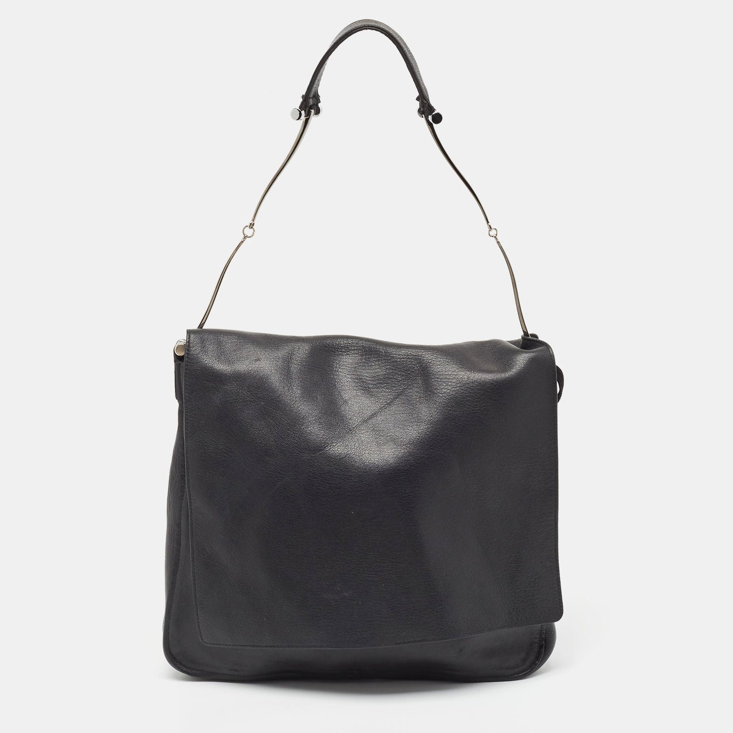 Luxury Gucci Trending 2025 Black Leather Horsebit Handle Slim Bag