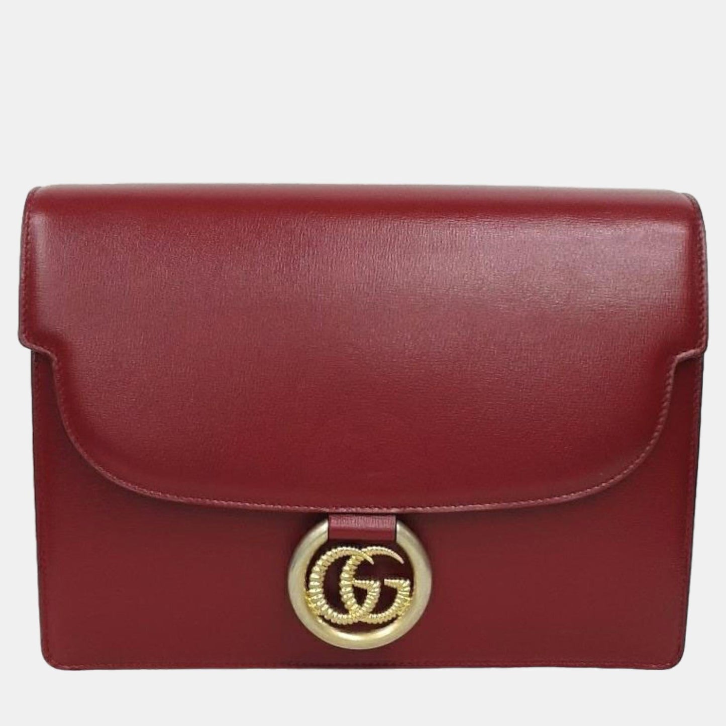 Luxury Gucci Trending 2025 Red Leather GG Ring Shoulder Bag