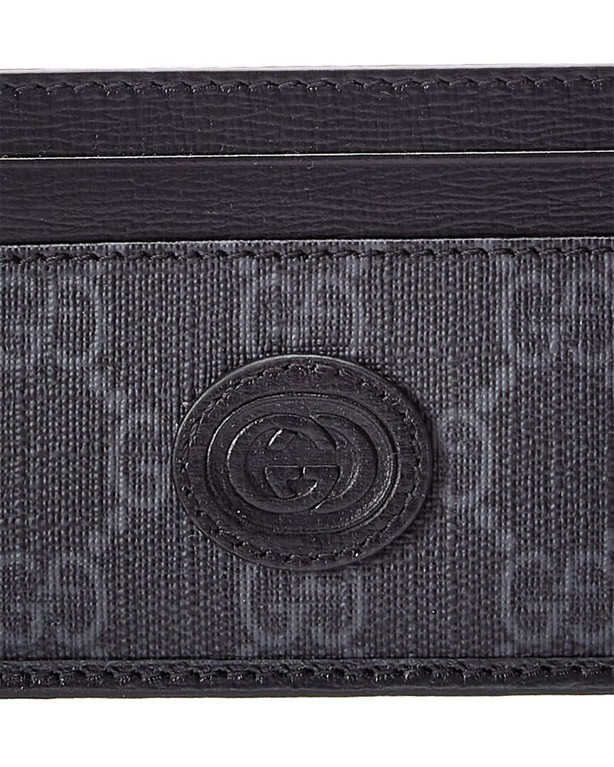Gucci Interlocking G GG Supreme Canvas & Leather Card Case
