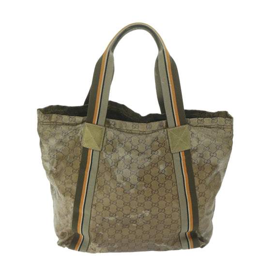 Luxury Gucci Trending 2025 GG Crystal Canvas Sherry Line Tote Bag Coated Canvas Gold