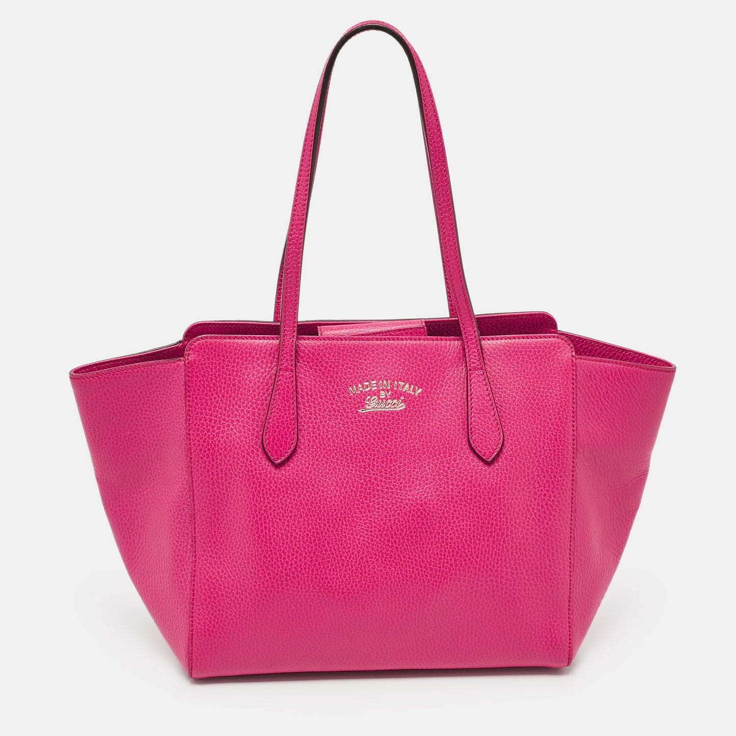 Luxury Gucci Trending 2025 Fuchsia Leather Small Swing Tote