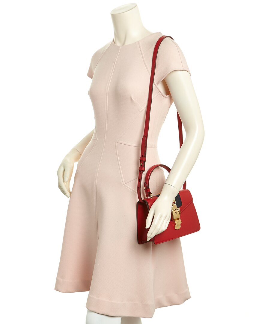 Gucci Sylvie Mini Leather Top Handle Shoulder Bag