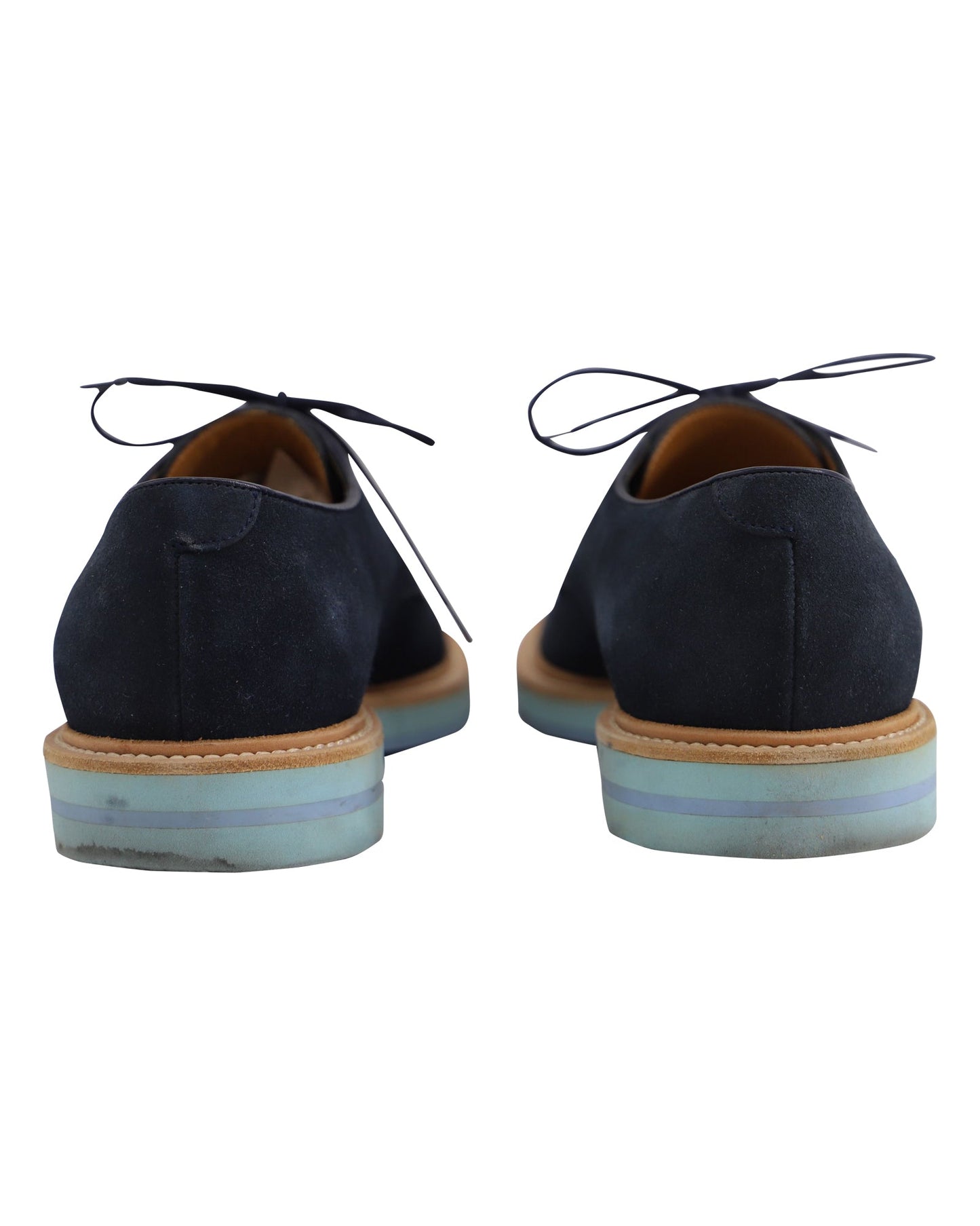 Luxury Gucci Trending 2025 Lace Up Derby Shoes in Navy Blue Suede
