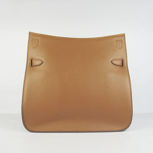 Luxury Hermes Leather Shoulder bag H6508 light coffee golden