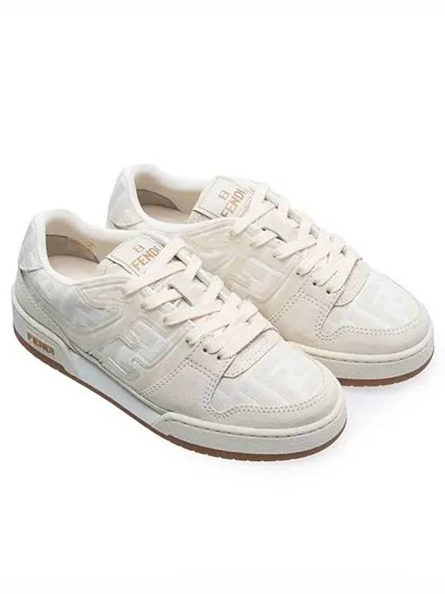 Luxury Fendi Match Canvas Low-Top With White Suede