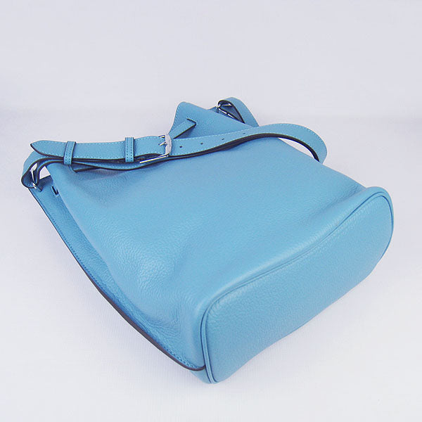 Luxury Hermes Nappa Leather Shoulder Bag H2804 light blue Silver