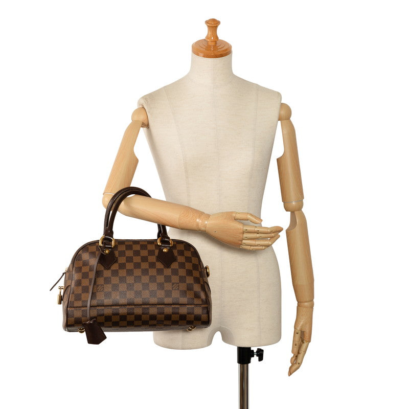 Louis Vuitton Monogram Duomo Handbag Mini Boston Bag N60008 Brown PVC Leather Louis Vuitton