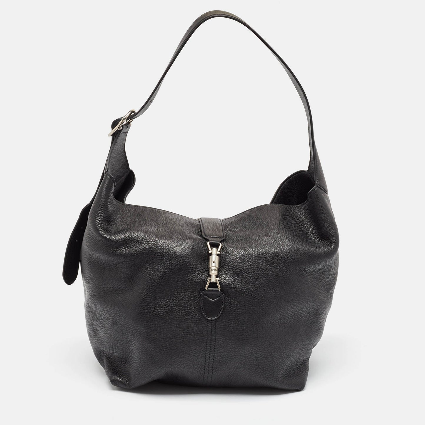Luxury Gucci Trending 2025 Black Leather Jackie 1961 Shoulder Bag