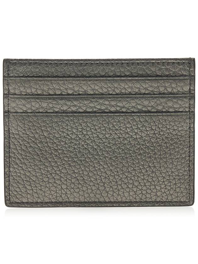 Luxury Fendi FF Baguette Logo Leather Card Wallet Grey