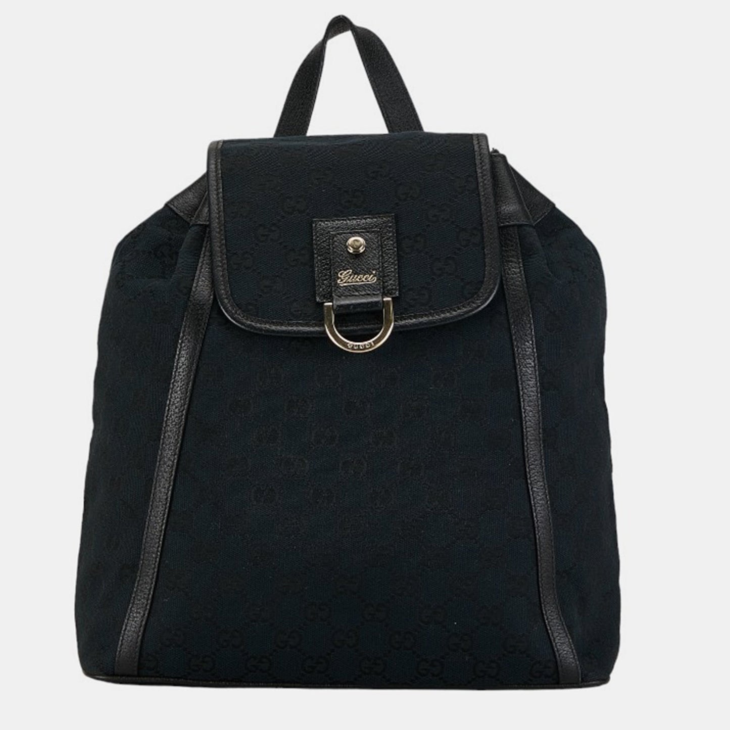Luxury Gucci Trending 2025 Black Canvas GG Canvas Drawstring Backpack