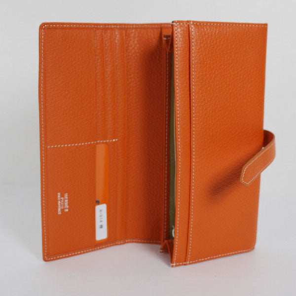 Luxury Hermes Wallet H514 Wallet Lambskin Orange