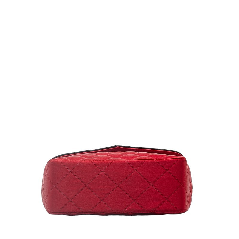 Chanel Matrases Coco Chain Shoulder Bag Red Black Satin CHANEL