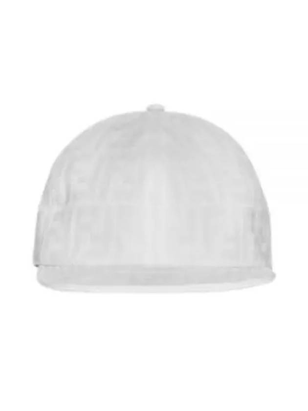 Luxury Fendi Semi Motif Denim Ball Cap White