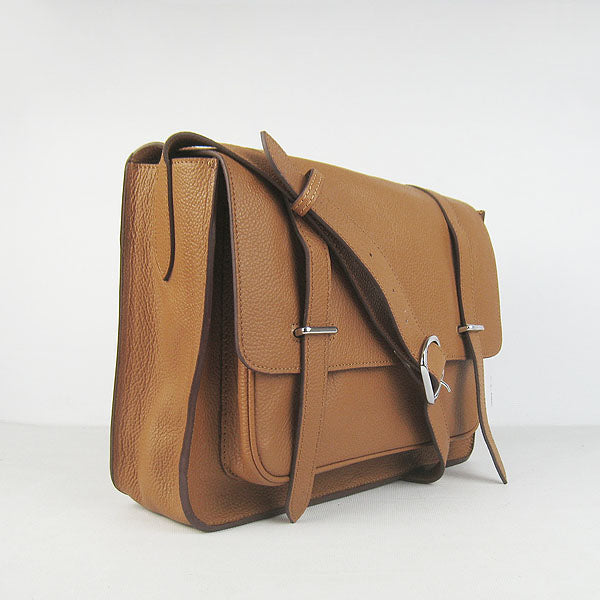 Luxury Hermes Steve H2810 Shoulder Bag Lambskin Coffee