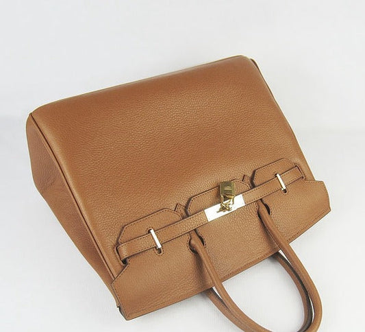 Luxury Hermes Birkin 35cm Togo Leather Handbags Light Coffee Golden