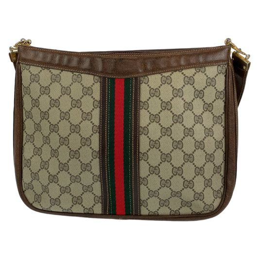 Luxury Gucci Trending 2025 Vintage Sherry Line PVC/Leather Shoulder Bag