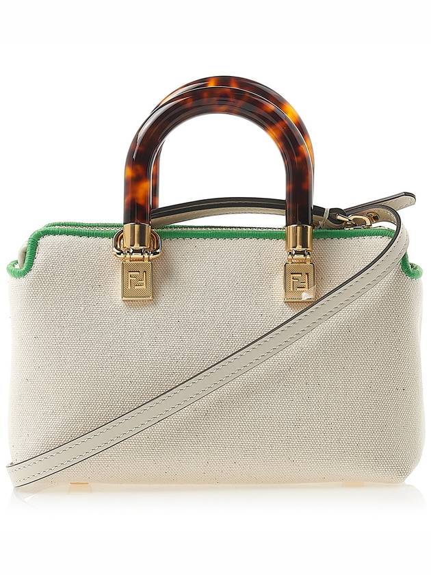 Luxury Fendi By The Way Small Canvas Tote Bag Green White