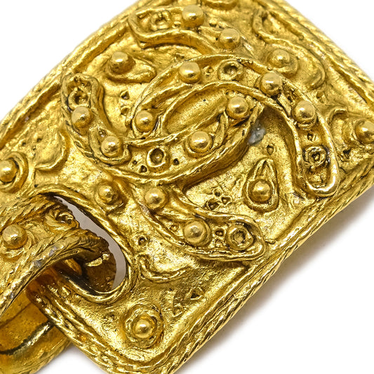 Chanel Filigree Gripoix Dangle Earrings Clip-On Gold 94A