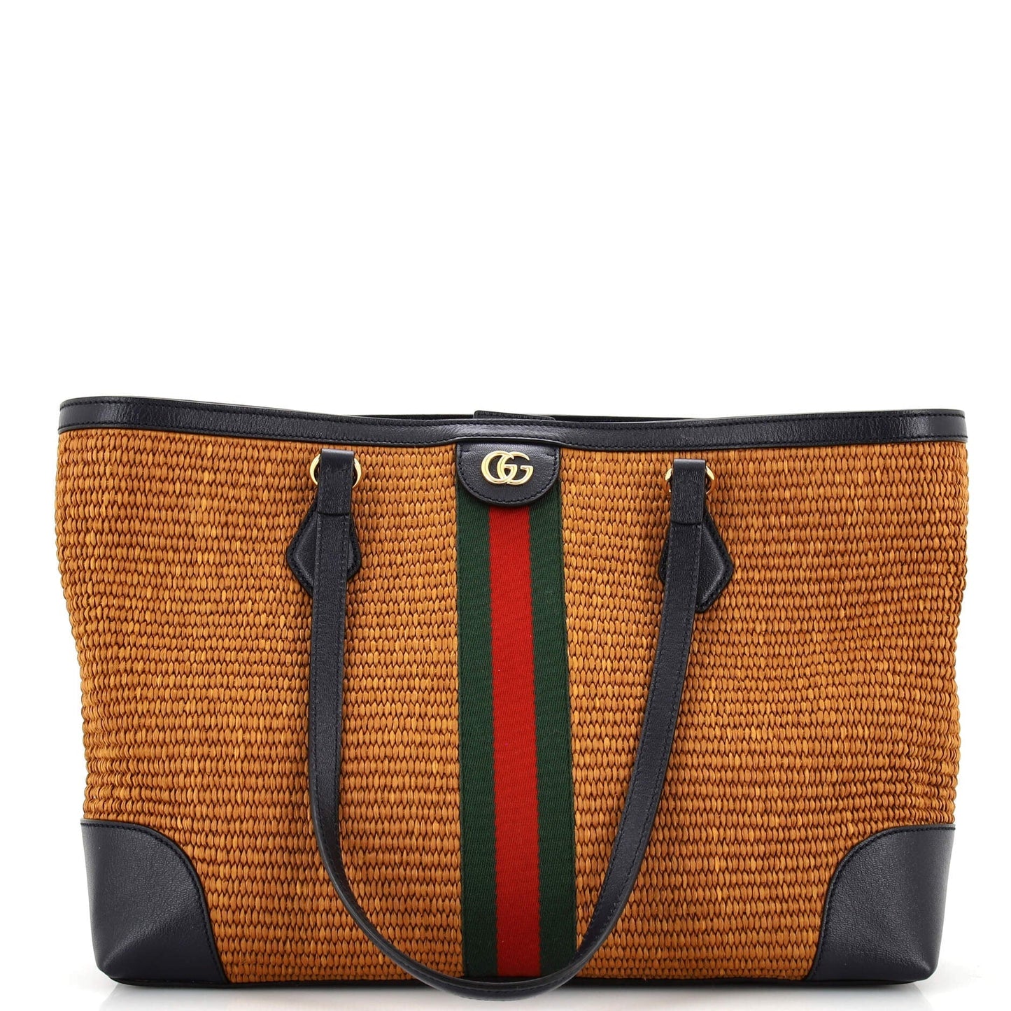 Luxury Gucci Trending 2025 Ophidia Shopping Tote Straw Medium