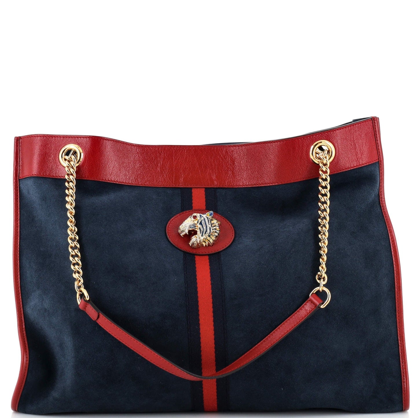 Luxury Gucci Trending 2025 Rajah Chain Tote Suede Large