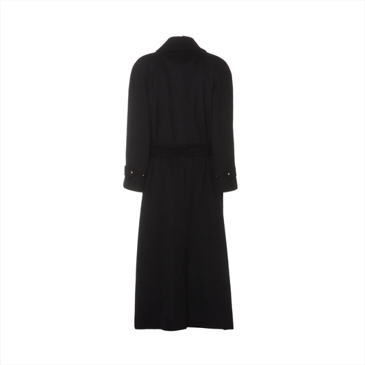Chanel Coco Button 96A Cashmere X Silk Long Coat 38 Black Belt Buttons P08177W02312