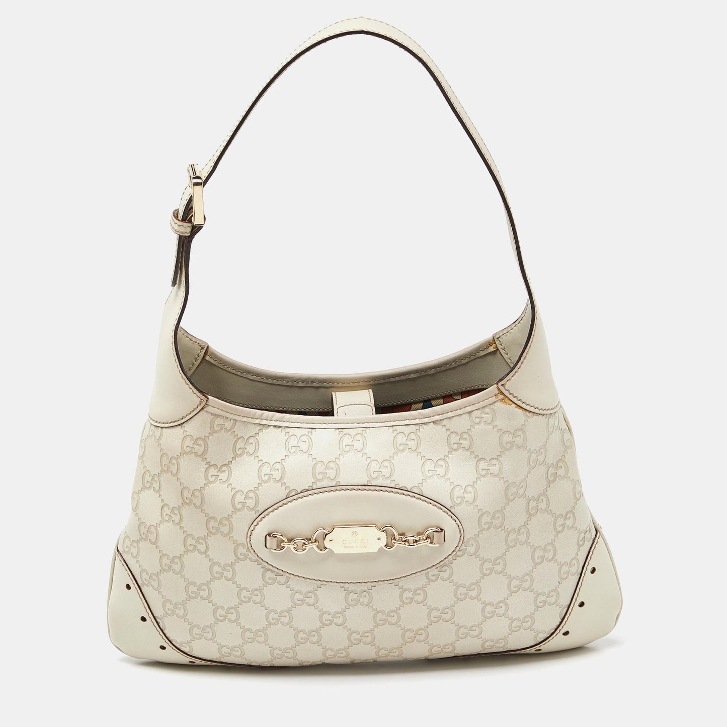 Luxury Gucci Trending 2025 White Luxury Gucci Trending 2025ssima Leather Punch Hobo