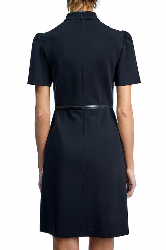 Luxury Gucci Trending 2025 Black Viscose Dress with Horsebit Belt