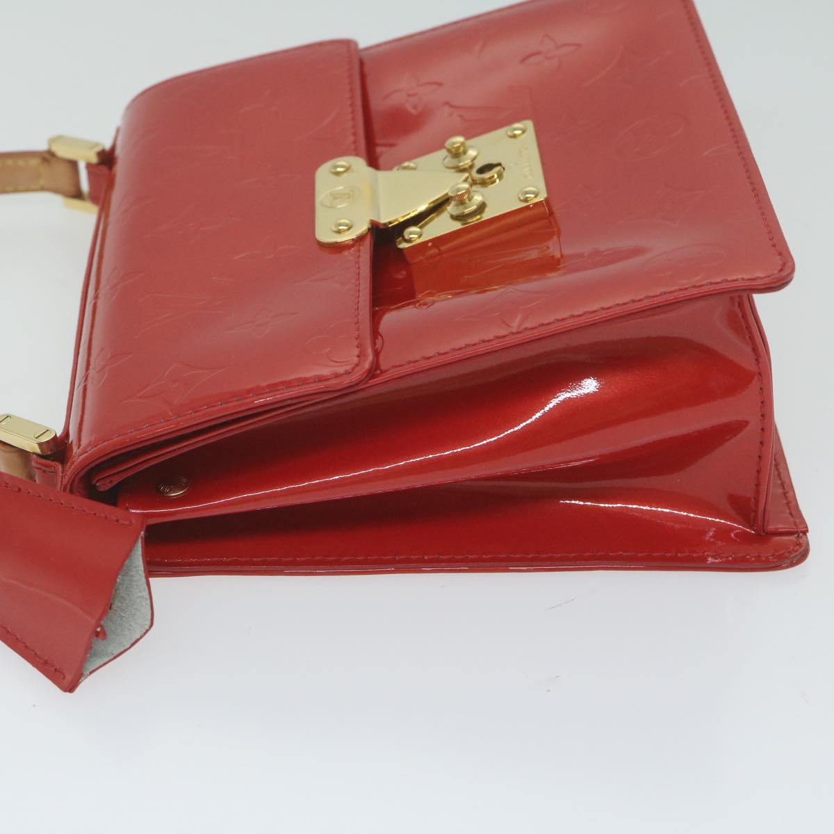 LOUIS VUITTON Monogram Vernis Spring Street Hand Bag Red M91135 LV bs10871