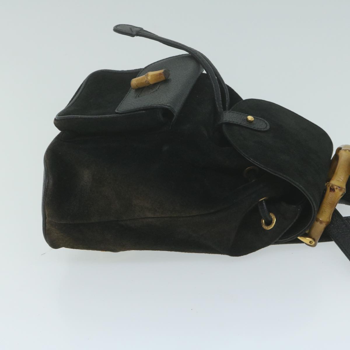 GUCCI Bamboo Backpack Suede Black 003 1956 0030 bs11486