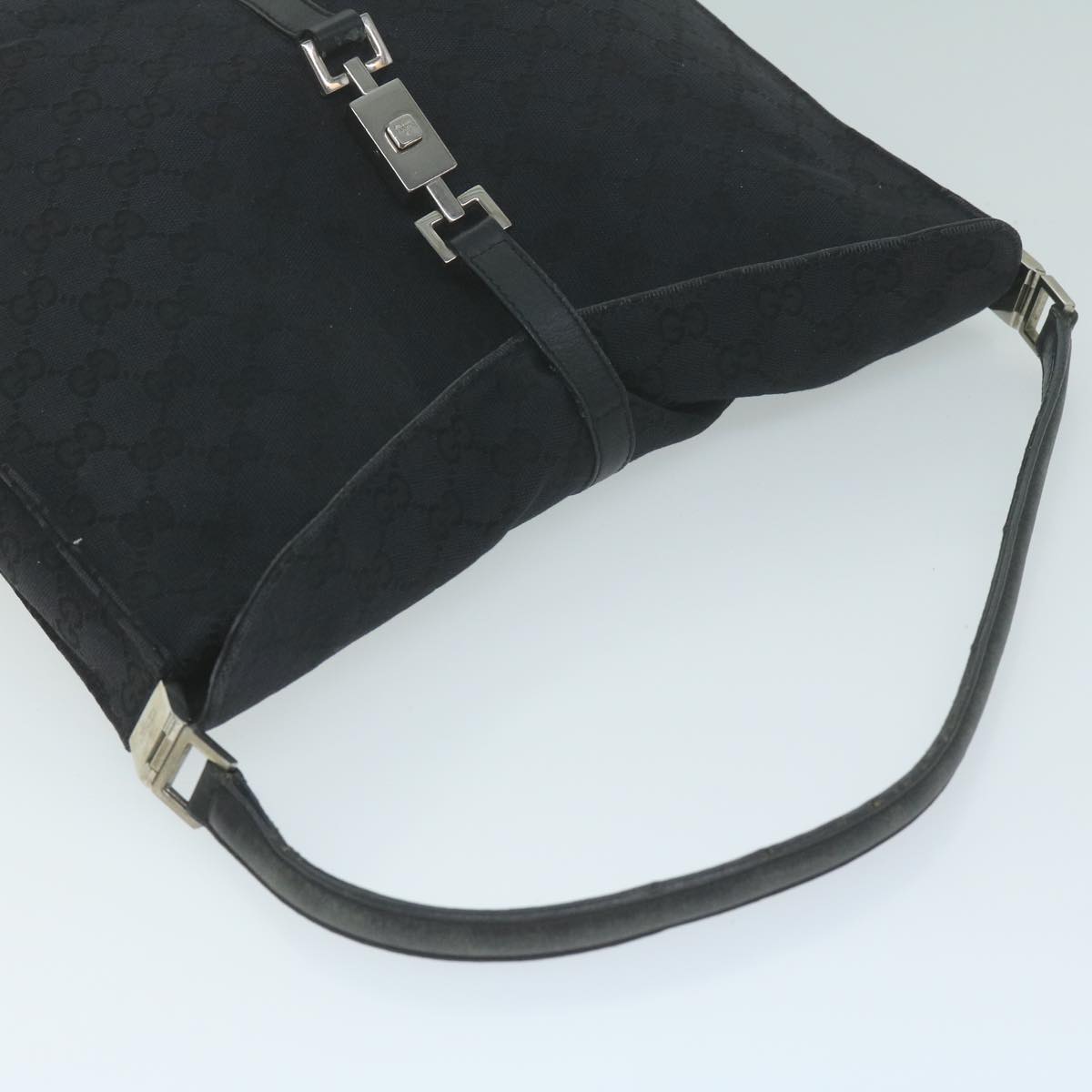GUCCI GG Canvas Jackie Shoulder Bag Leather 3Set Beige Black Silver bs11515