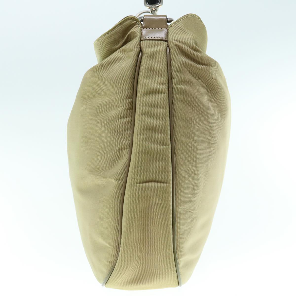 GUCCI Bamboo Hand Bag Nylon Beige 001 1577 bs11539