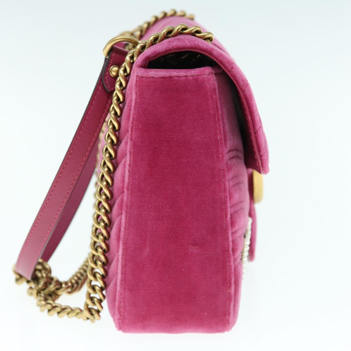 GUCCI Shoulder Bag Velor Pink 443496 bs11601