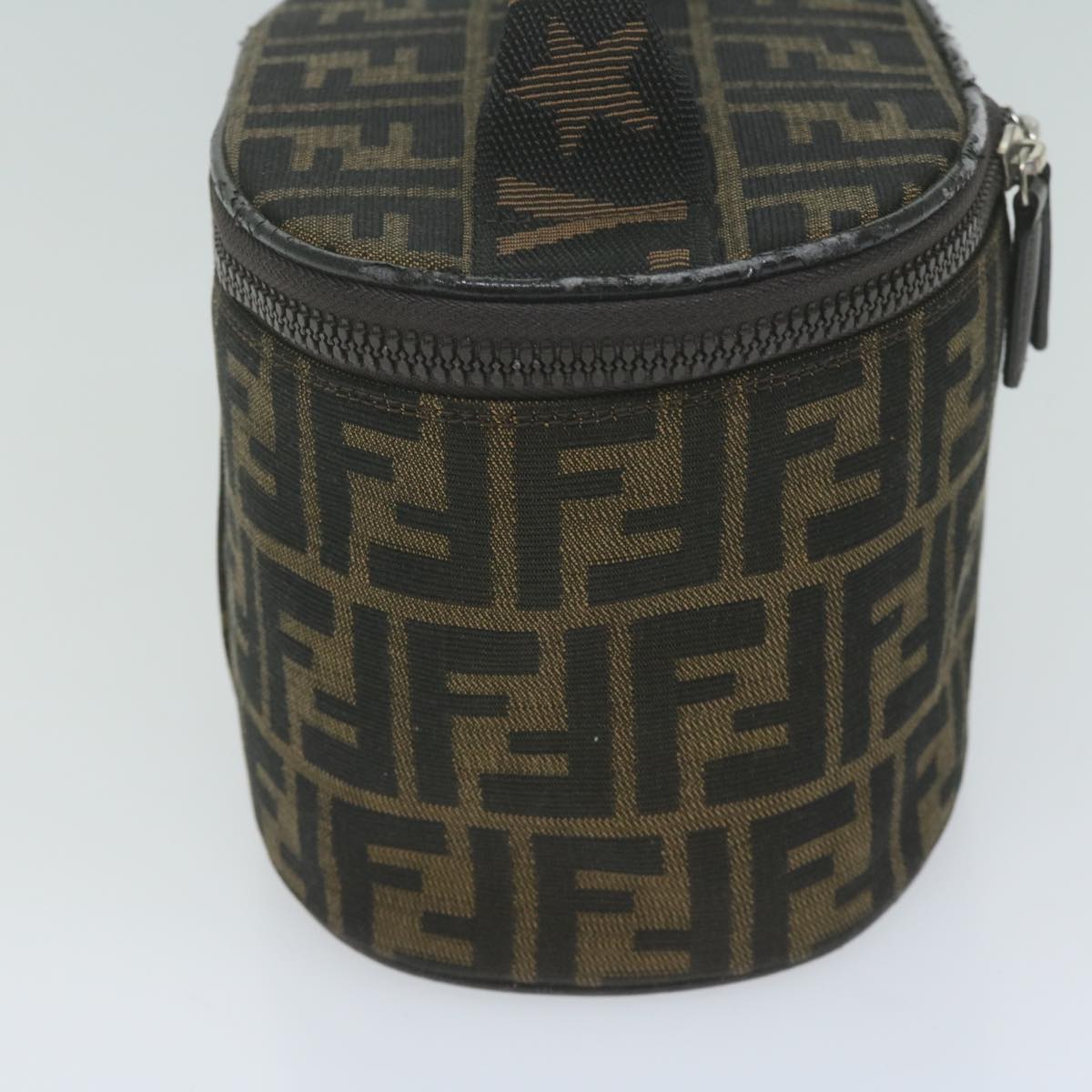 Luxury FendiZucca Canvas Vanity Pouch Brown Blackbs11627