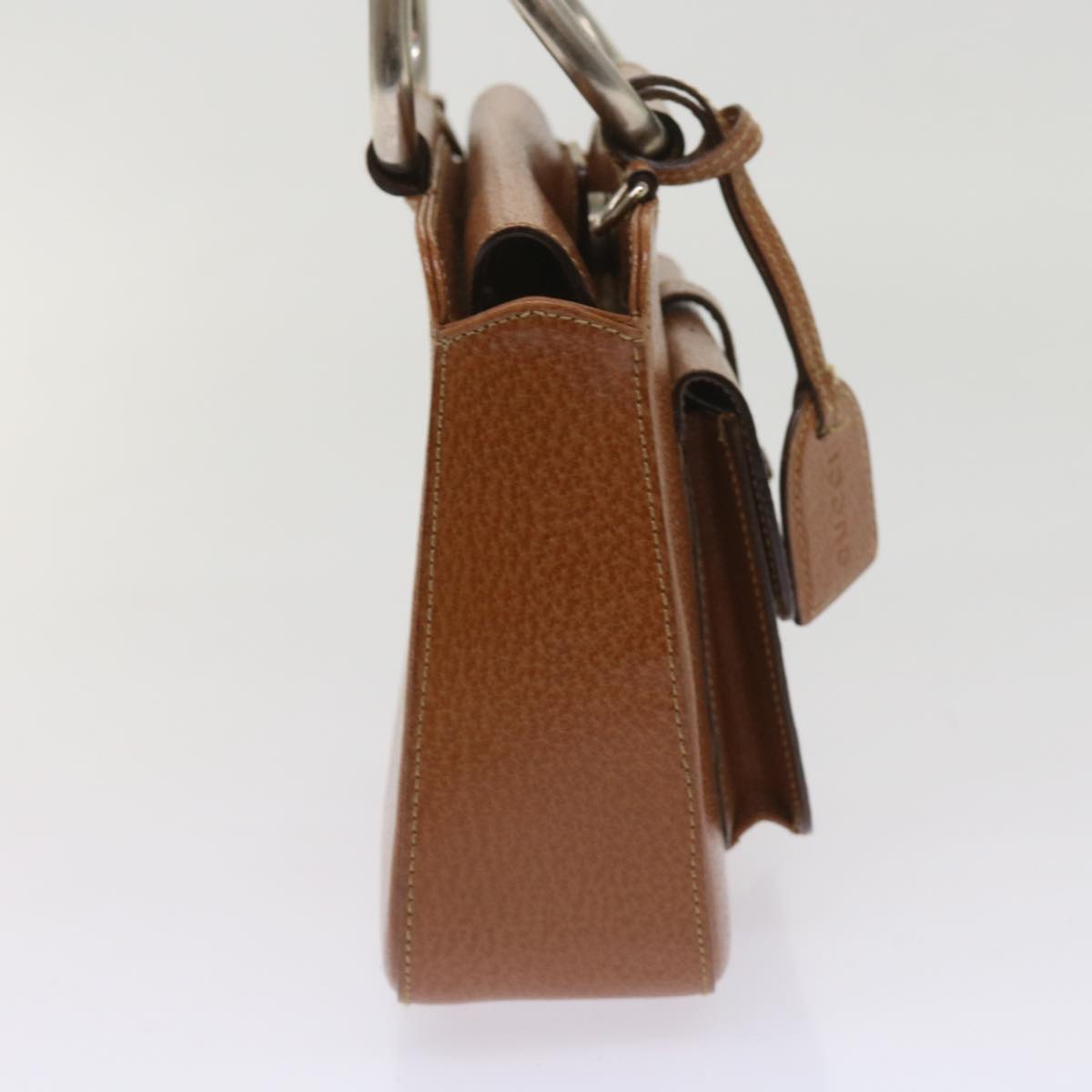 GUCCI Hand Bag Leather Brown bs11711