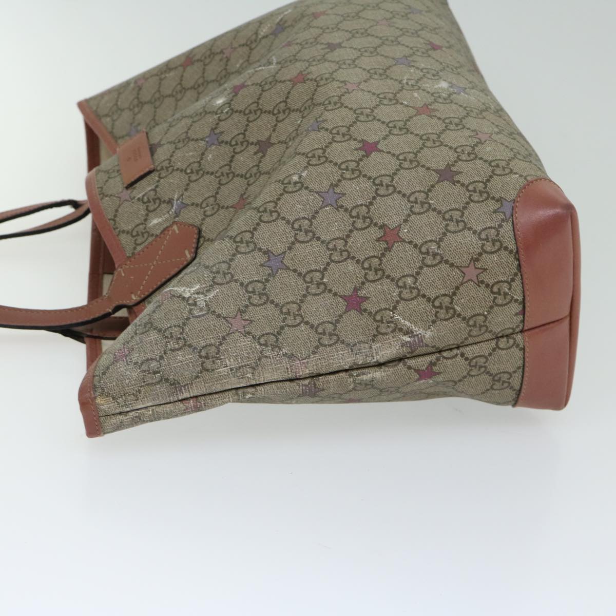 GUCCI GG Supreme Tote Bag PVC Beige 309498 bs12198