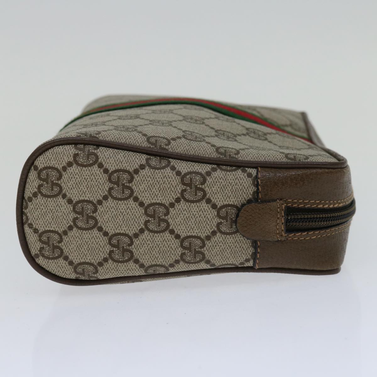 GUCCI GG Supreme Web Sherry Line Clutch Bag PVC Beige 89 01 012 bs12248
