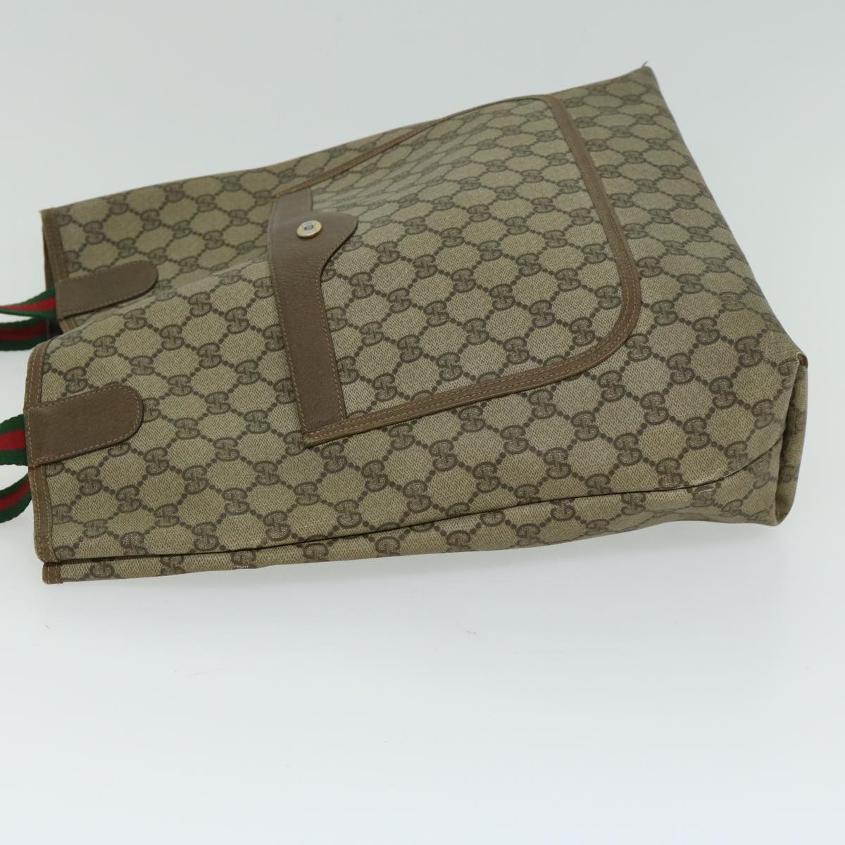 GUCCI GG Supreme Web Sherry Line Tote Bag Beige Red Green 39 02 003 bs12258