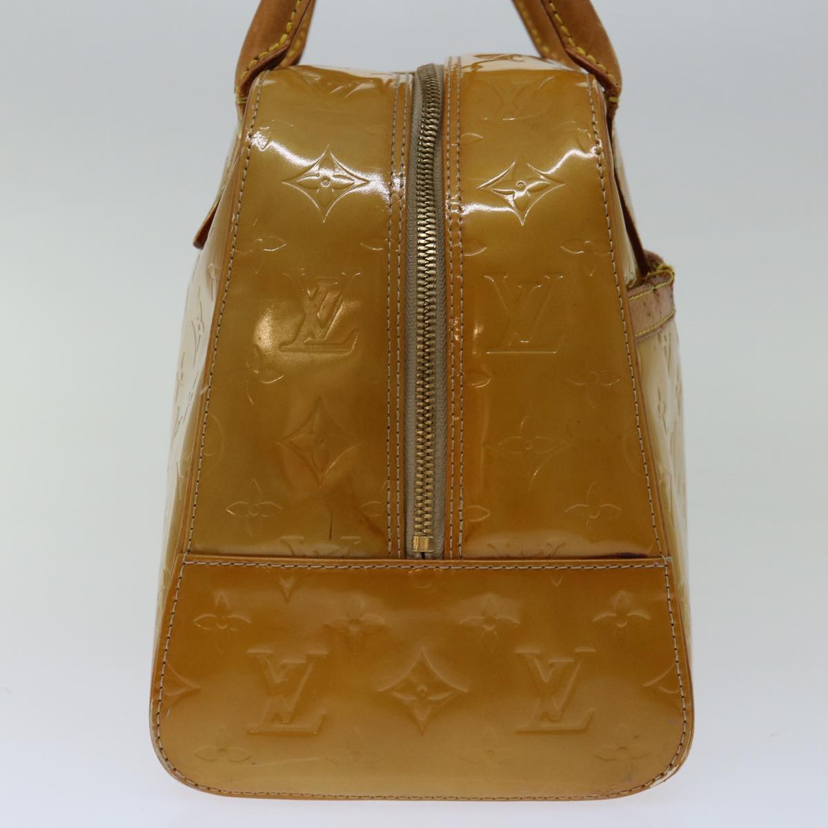 LOUIS VUITTON Monogram Vernis Tompkins Square Hand Bag Beige M91149 bs13259