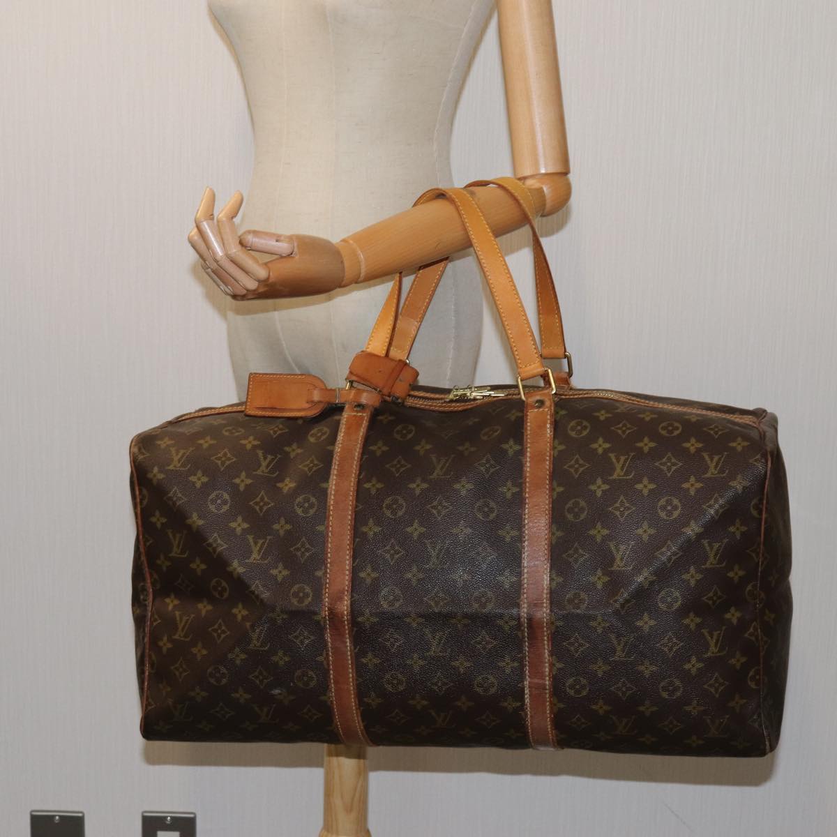 LOUIS VUITTON Monogram Sac Souple 55 Boston Bag M41622 LV bs13264